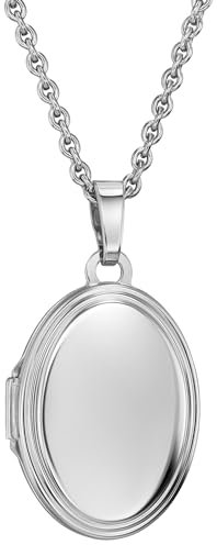 Traveller Medaillon mit Kette - Silber 925 - Glänzend - Oval - Made in Germany - 16 x 23 mm - 45 cm - 571003