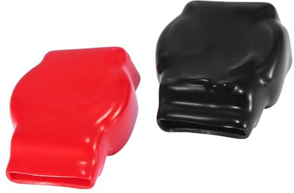 Partuto Battery Terminal Covers Universal Vinyl Black Red 1 Pair | Battery Terminal Covers, Vinyl, Black, Red