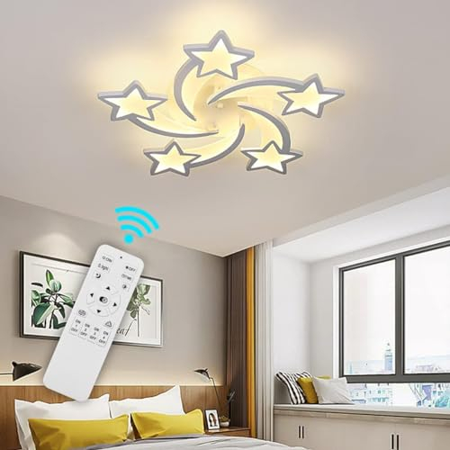 Himmel Star Kinder Deckenleuchte mit Fernbedienung,100W dimmbare Deckenleuchte,3000K-6000K wählbare minimalistische Deckenleuchte für Wohnzimmer, Schlafzimmer[Energieklasse E]