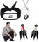 Darryy Karikatur Cosplay Zubehör Set, Konoha Headband, Halskette Ring, Anime Role Play Kostüm Zubehör für Karneval, Fasching, Fasching, Rollenspiele für Kinder und Erwachsene