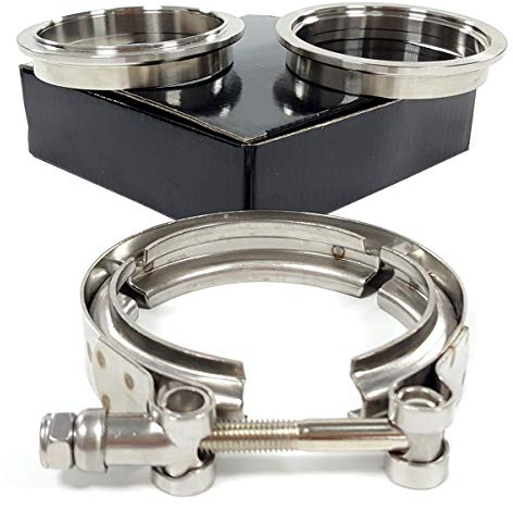3.5 89mm V Band Clamp + Male Female Flange Kit for Pipe Tube Stainless Steel