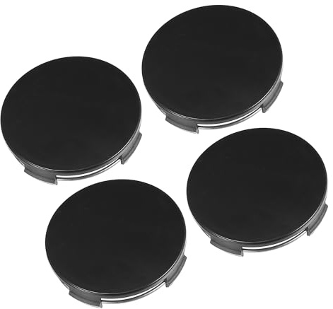 A ABSOPRO Enjoliveurs de moyeu de Roue universels pour véhicule Automobile de 65mm de diamètre avec 4 Clips-Noir (Lot de 4)