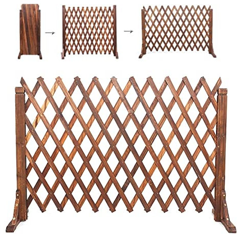 Clôture de Jardin – Clôture Extensible autoportante, clôture extérieure en Bois rétractable, écran de clôture de Jardin, clôture de séparation pour Animaux domestiques/Treillis en rotin grimpant pour