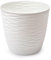 Acan Tradineur - Maceta Redonda con Plato - Diseño Wind (Ø 27 cm) - Fabricado en plástico - Ideal parajardín Exterior, terraza o balcón - Color Blanco