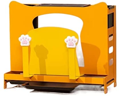 ISCBAFYX Messerblock, multifunktionales Messerregal, Schneidebrett, Eisen, Arbeitsplatte, Messeraufbewahrung, Belüftung für die Küche (Farbe: Gelb, Größe: 33,8 x 14,2 x 27 cm)