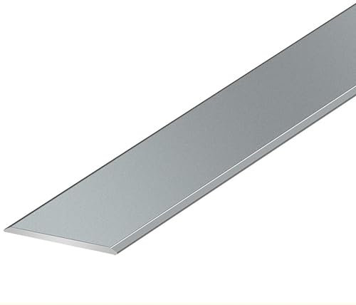 Übergangsprofil Übergangsleiste 135cm*2 Flach Trennstreifen Eloxiert Aluminiumlegierung Für Fußböden, Übergang Leiste Bodenleiste(Grau,W:60 mm)