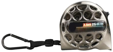 Maßband – vernickeltes Maßband, einziehbares Hohlbandmaß | Flexibles Maßband aus Edelstahl mit automatischer Verriegelung, schnittfestes Metallbandmaß für Industrie und Haushalt