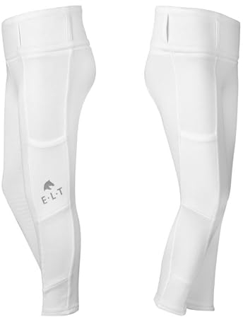 WALDHAUSEN Leggings de equitación para niños Ella White Turnier, azul, 12 años