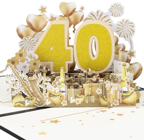 Magic Ants 3D Pop-Up Karte zur Rubin Hochzeit, 40. Hochzeitstag Karte, für Paare, Eltern, Großeltern – einzigartige Glückwunschkarte zum 40-jährigen Jubiläum.