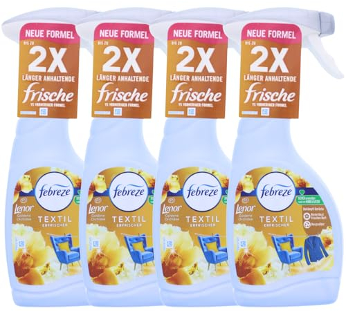 4 x Febreze Textilerfrischer je 500ml Lenor Goldene Orchidee entfernt Gerüche