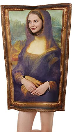 EraSpooky Berühmte Gemälde Kostüm Mona Lisa Halloween Erwachsene Männer Frauen Lustiges Kostüm