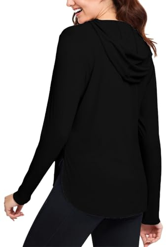JTSONN Damen Langarmshirts UV Schutz Sportshirt UPF 50+ Laufshirt Leicht Atmungsaktive T-Shirt Funktionsshirt Schnelltrocknend Langarm Shirt Hoodie Pullover Wandershirt