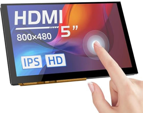 BIGTREETECH HDMI5 V1.2 Touchscreen Monitor 5 inch IPS LCD Display 800×480 for Raspberry-Pi 4B/3B, BTT PI V1.2/PI 2 Compatible with SKR Mini E3 V3.0/Octopus/Manta M4P/M5P SKR 3 to Running Klipper