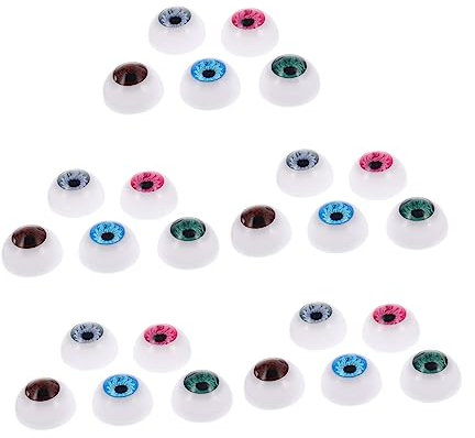 Anneome 50pcs Doll DIY Doll Bear Eyeballs Blue for Eyes Zombie Eyeballs Horror Props Blue for Eyes Half Eyeballs Props Hollow Doll Eyes Acrylic Eyes