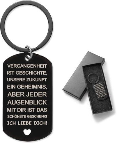 GEBETTER Ich liebe dich Geschenk Schlüsselanhänger mit Gravur „Jeder Augenblick mit dir ist das schönste Geschenk!“ Geschenkideen für Partner Freundin Freund Valentinstag Jahrestag Hochzeit