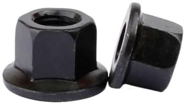 Flansch Sechskantmutter Flanschmuttern aus Kohlenstoffstahl mit Auflagemutter, Plattensechskantmuttern, schwarze verdickte Mutter M10 M12 M14 M16 M18 M20 M22 M24 M27 M30 Mutter(M20 2pcs)