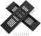 Rejillas de Ventilación de Rectangular Rejilla de Aire de Aluminio con Tornillo para la Ventilación de Armarios Dormitorios Cocinas 15 x 5cm Negro 2 Piezas