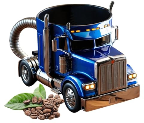 Taza de café de camión semi hecha a mano, taza de café creativa en forma de semirremolque, tazas de café en forma de camión, taza de café creativa para camioneros y amantes de los camiones