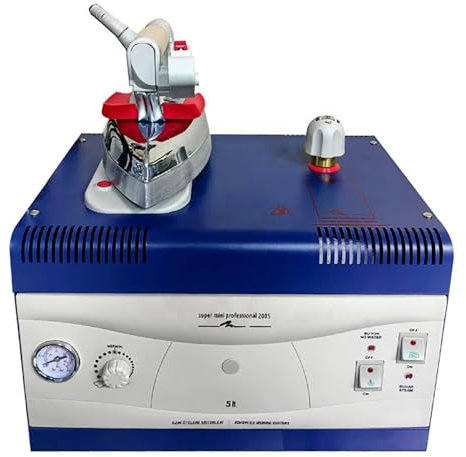 LBMED 2400w Iron Steam Generator, Industrial Electric Steam Iron with 5L Water Tank and Pressure Gauge, Adjust Iron Temperature Between 150-230℃, No Water Droplets, for Dry Cleaner, Clothing Store