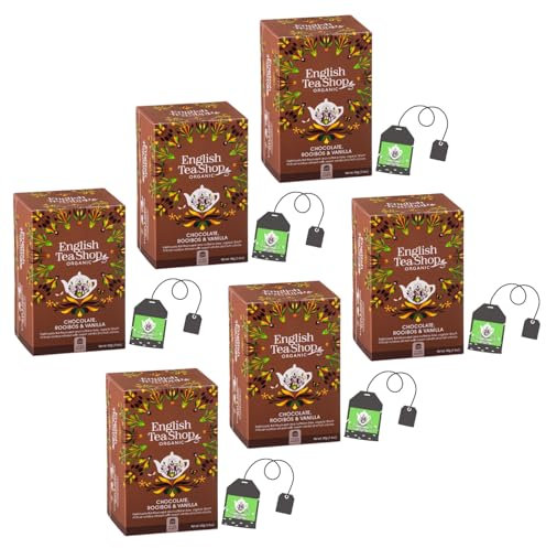 English Tea Shop | Tisana Rooibos Vaniglia Cioccolato | Rooibos BIO con Aromi Senza Caffeina - 6 x 20 Filtri | Infuso Rilassante Vaniglia Cacao