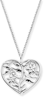Engelsrufer Damen Halskette aus 925er Sterlingsilber mit Herzanhänger Lebensbaum & Flügel – verstellbar – Länge: 42+4+4 cm – nickelfrei, ERN-WINGTREE