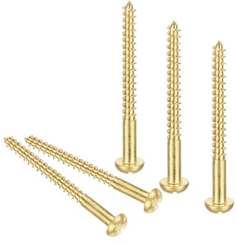 TA-VIGOR 20Pcs Self Tapping Screws, M4.5 Slotted Pan Head Screw, 50mm Round Head Slotted Tapping Screws, Brass Machine Wood Fasteners Bolts for Wood, Drywall, Furniture, Repairing
