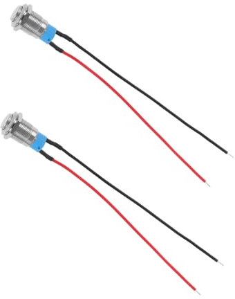 Garneck 2Pezzi Pulsanti Momentanei per Auto Cavo Design e Testa Alta per Sostituzione Facile per Accensione e Commutazione Dispositivi