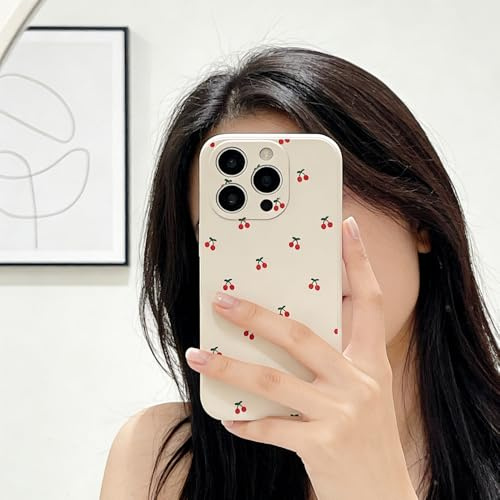 QIODAYI Compatible with iPhone 6/iPhone 6s Full Screen Cherry Purple Black Butterfly Silicone Shockproof Phone Case