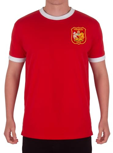 fan originals United Wembley 1963 Crest Mens T-Shirt Crew Neck Red Medium