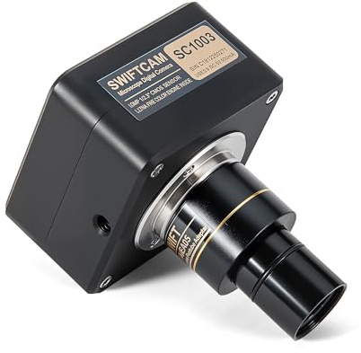 SWIFT Swiftcam SC1003-CK 10MP USB 3.0 Microscope Camera, C-Mount with 0.5× Reduction Lens, 23.2 to 30/30.5 Adapters, Calibration & Software (Windows/Mac/Linux) for Trinocular/Eyepiece Ports
