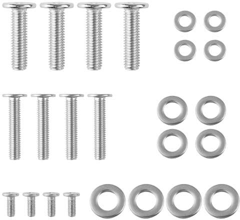 Wellrun 24 Pack Universal TV Mounting Hardware Kit,M4 M6 M8 VESA Screws Stainless Steel with Washers for Wall Mounts & Monitor Brackets