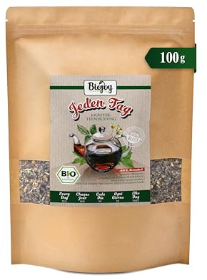 Biojoy Tisana BIO sfusa Jeden Tag, 100 g | Miscela di rosa canina, foglie di mora, lampone e altre erbe