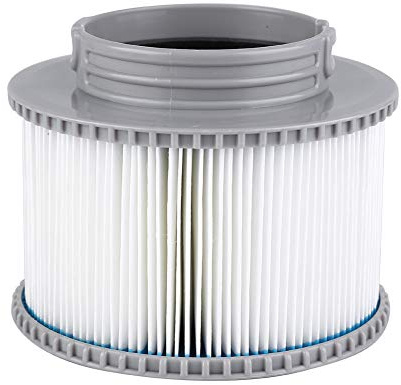 Baxnore SPA-Poolfilter Premium-Ersatzpumpe mit Abdeckung für aufblasbare Whirlpools und Schwimmbäder, weißes PET-Material, 4,3 x 4,3 x 3,3 Zoll