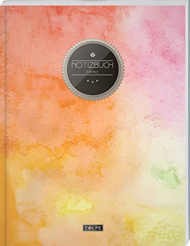 TULPE Blanko Notizbuch A4 „C072 Bunte Wände“ (140+ Seiten, Vintage Softcover, Seitenzahlen, Register, Weißes Papier - Dickes Notizheft, Skizzenbuch, Zeichenbuch, Blankobuch, Sketchbook)
