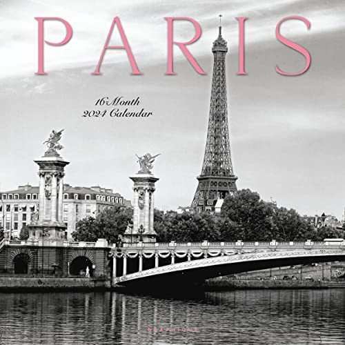Graphique 2024 Paris Wandkalender | 30,5 x 30,5 cm | dickes Papier | Organizer für Zuhause und Büro | großes monatliches Raster | 3 Sprachen und markierte Feiertage | 4-Monatsvorschau für 2025