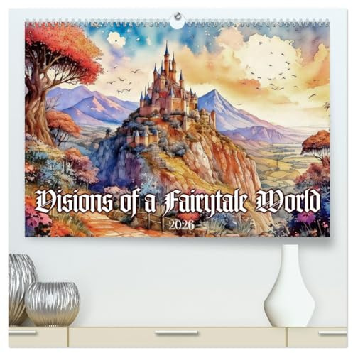 Visions of a Fairytale World (High Quality Premium Wall Calendar 2026 DIN A2 landscape),CALVENDO 12 Month Wall Calendar: The magic of watercolour illustration (CALVENDO Places)