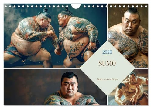 Sumo - Japans schwere Ringer (Wandkalender 2026 DIN A4 quer), CALVENDO Monatskalender: Japanischer Nationalsport Sumo (CALVENDO Sport)