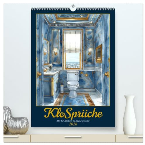 Klosprüche (hochwertiger Premium Wandkalender 2026 DIN A2 hoch), Kunstdruck in Hochglanz: Lustige Sprüche mit KI-Bildern in Szene gesetzt (CALVENDO Spass)