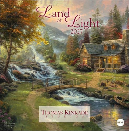 Thomas Kinkade: Land of Light Broschurkalender 2027: Kunstvoller Wandkalender mit idyllischen Gemälden. Einzigartiger Kunstkalender mit Bildern von ... . 29,5 x 30 cm, ausgeklappt 29,5 x 60 cm