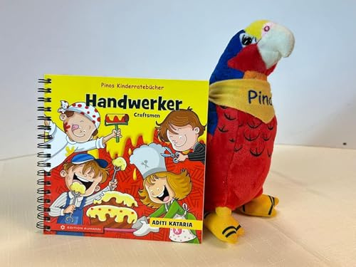 Pinos Kinderratebücher: Handwerker + Pino der Papagei Püschtier Bundle: Zweisprachiges Kinderratebuch