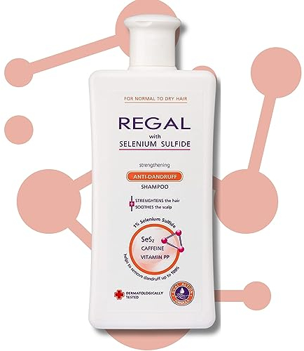 REGAL | Anti-Schuppen-Stärkungsshampoo für trockenes Haar | Anti-Schuppen-Shampoo für trockenes Haar | Mit Koffein und Vitamin PP | Gesundes, gepflegtes, hydratisiertes und glänzendes Haar| 200ML
