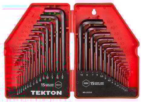 TEKTON 25253 - Juego de 30 piezas de llaves Allen (pulgadas/sistema métrico)