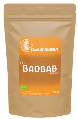 Baobab Frucht Pulver BIO (200g) Superfood [Affenbrotbaum, Adansonia digitata] Tausendkraut