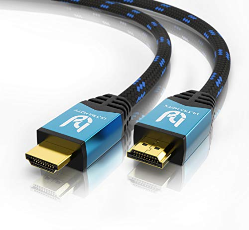 Ultra HDTV 4K HDMI-Kabel 10 Meter lang inkl. Knickschutz I High Speed HDMI Kabel 2.0b 18 GBit/s I 4K@60Hz Auflösung bis 4096x2160