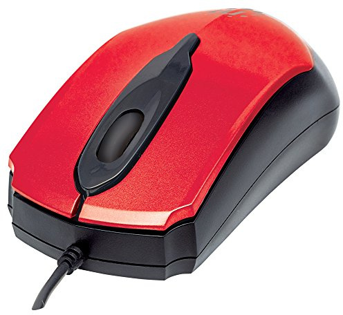 Manhattan 179430 Edge USB-Maus (optisch, kabelgebunden, drei Tasten, Mausrad, 1000 dpi) rot