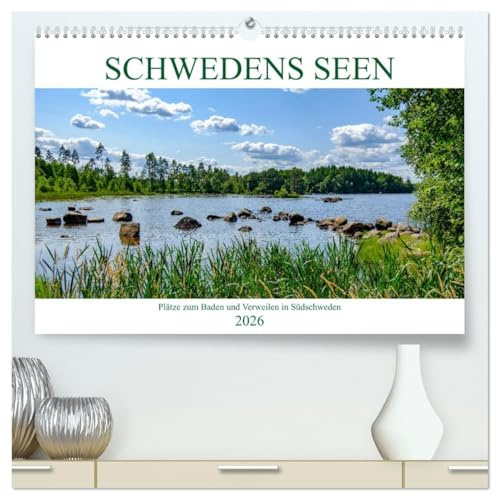 Schwedens Seen (hochwertiger Premium Wandkalender 2026 DIN A2 quer), Kunstdruck in Hochglanz: Traumhafte Plätze zum Baden und Verweilen an den Seen in Südschweden (CALVENDO Natur)