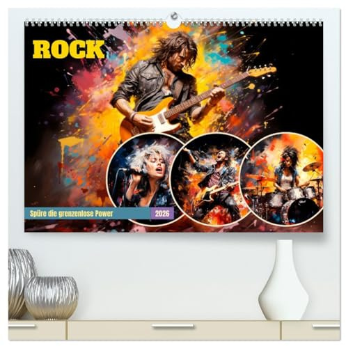 ROCK Spüre die grenzenlose Power (hochwertiger Premium Wandkalender 2026 DIN A2 quer), Kunstdruck in Hochglanz: Nicht nur Musik, sondern ein Lebensstil (CALVENDO Kunst)