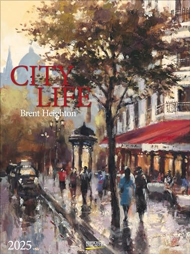 City Life 2025: Großer Kunstkalender. Hochwertiger Wandkalender mit Meisterwerken von Brent Heighton. Kunst Gallery Format: 48 x 64 cm.