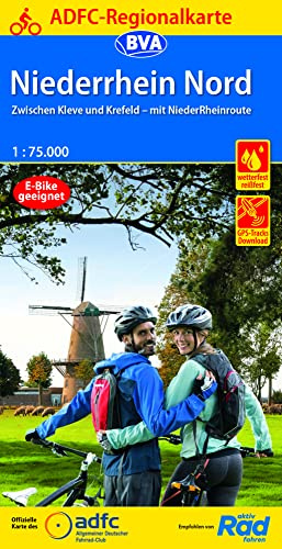 ADFC-Regionalkarte Niederrhein Nord, 1:75.000, mit Tagestourenvorschlägen, reiß- und wetterfest, E-Bike-geeignet, mit Knotenpunkten, GPS-Tracks ... NiederRheinroute (ADFC-Regionalkarte 1:75000)