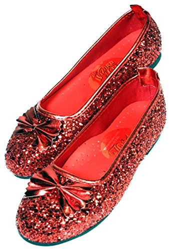 Wizard of Oz Child's Deluxe Dorothy Ruby Red Slippers, Large